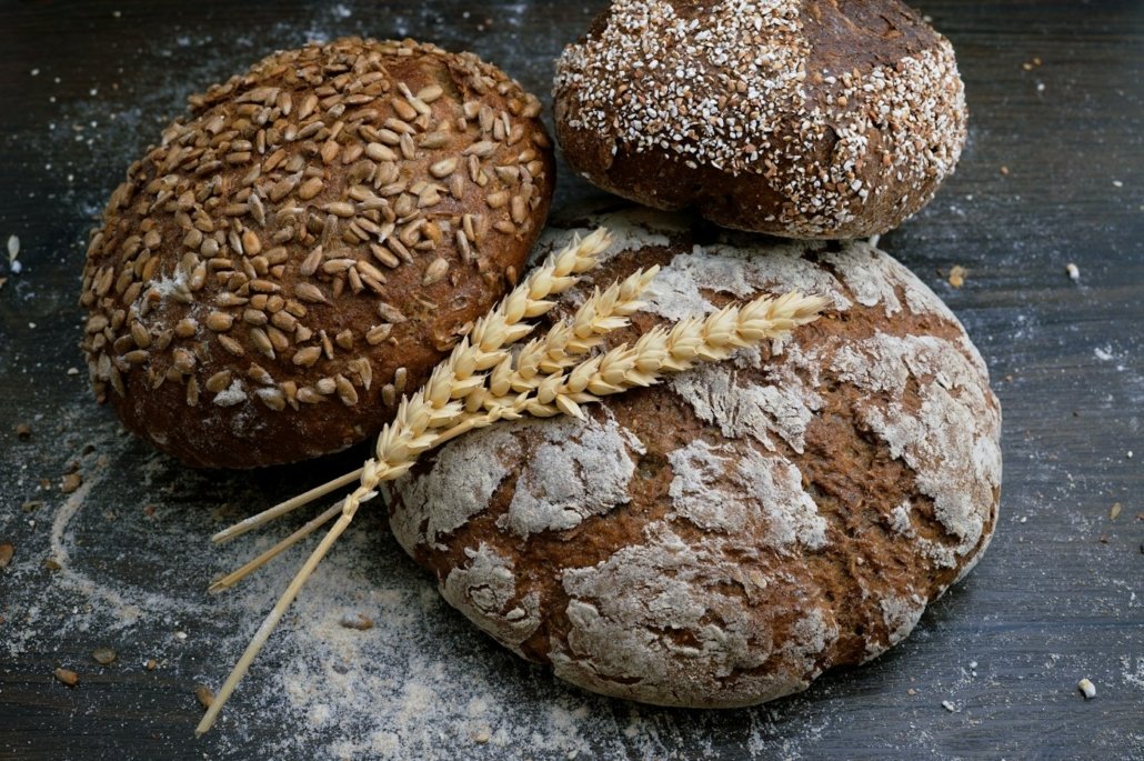 Freshly baked bread from the oven