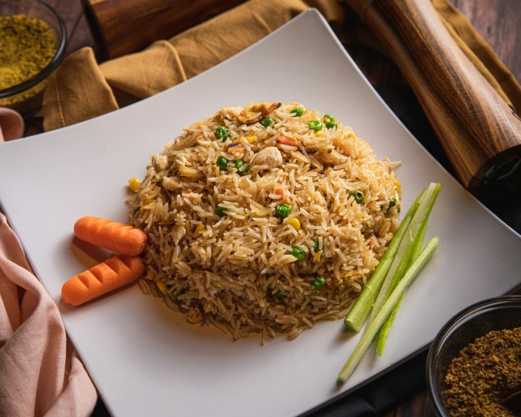 Plate of spiced rice and meat, a Yemeni favourite